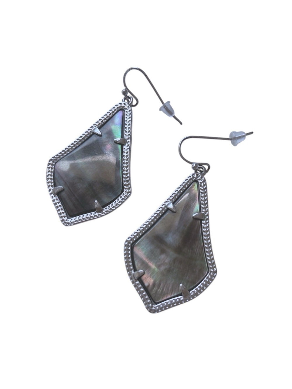 Kendra Scott Alex Earrings Abalone Shell in Silver - Picture 3 of 4